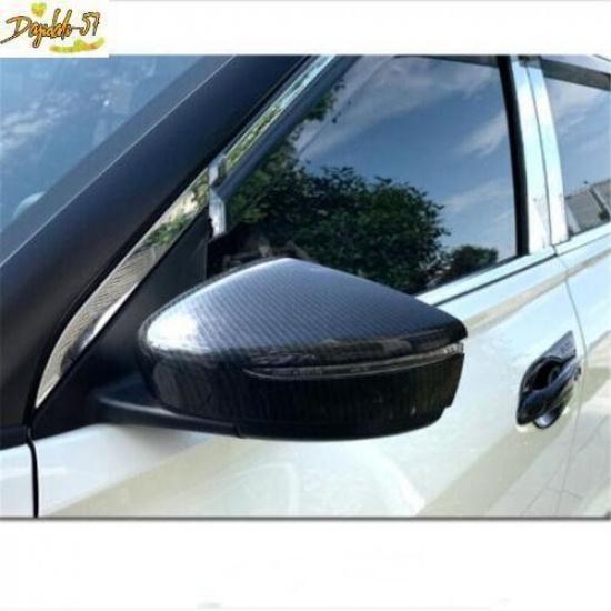 For Nissan Kicks 2017- Carbon Fiber 2X Side Rearview Mirror Cap Cover Trim