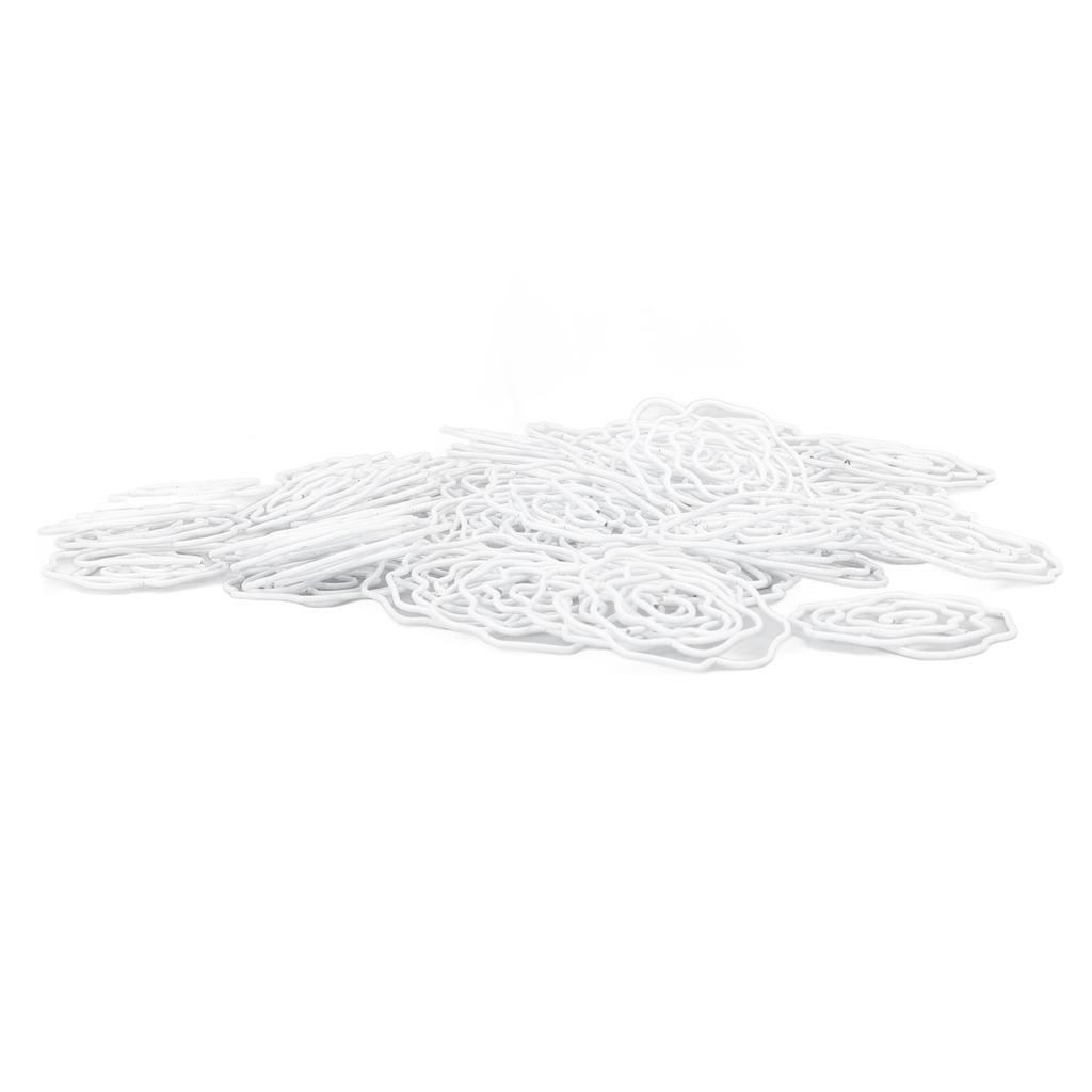 50pcs Paper Clips Cute Rose Shaped Decorative Metal Paperclips with Storage Box for School Office