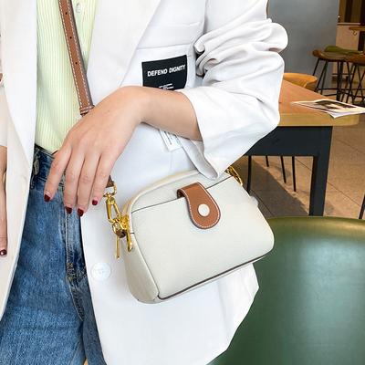 Nuevo Bolso Bandolera de un Hombro Bolso de Mujer de Cuero Genuino Novedoso y Versátil Nicho Capa Superior Piel de Vaca Bolso para Teléfono Móvil