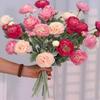 1PCS 3 Heads Artificial Flowers Peony Color Silk Fake Bouquet Flower Arrangement Bouquet Peony Wedding Garden Decoration