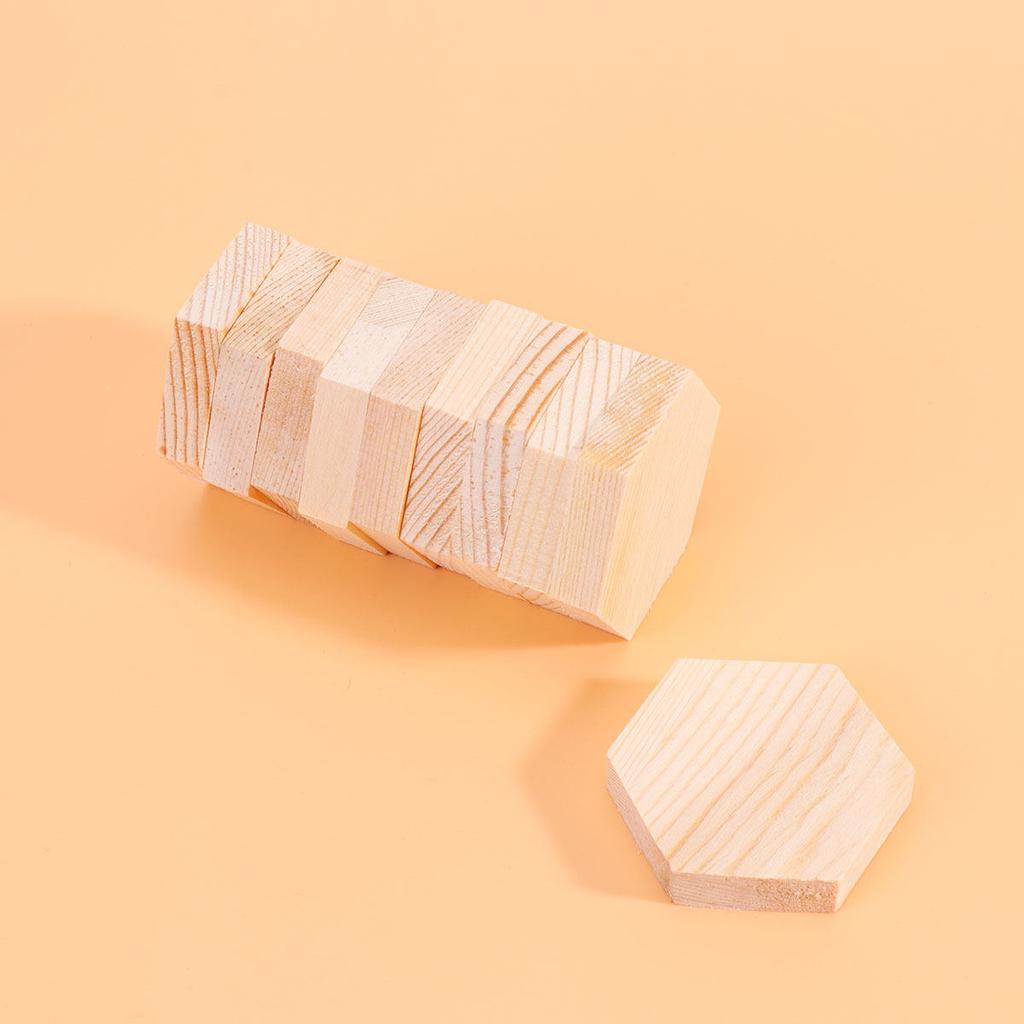 10Pcs Multi-Sided Wooden Craft Blocks Premium Pine Wood Blank Plank for DIY Crafts Party Decor Gifts Art Projects Easy to Paint