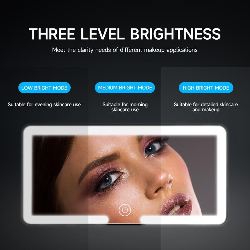 Vanity Mirror Car Interior Mirrors Sun Visor Plate LED HD Makeup Mirror for Girls Women Rechargeable Fill Light Universal Thin Interior Mirrors6