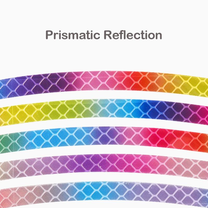 20Pcs/Set Rainbow Reflective Sticker For Bike Wheels Laser Night Glow Sticker For Car Motocycle Night Safety Warning Stickers
