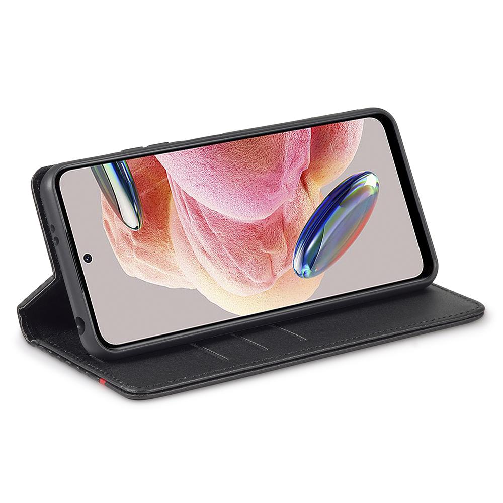 

LC.IMEEKE For Xiaomi Redmi Note 12 4G Leather Phone Case Carbon Fiber Texture Phone Wallet Stand Cover Vertical Stripe