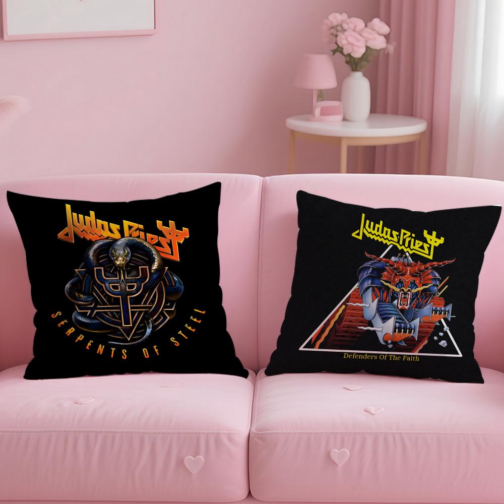 Fashion Jjudas Priestew Cushion Cover Soft EasyWash Pillow Case Versatile for Couch Bed Travel and Office