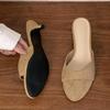 Mode Été Mince Talons Bas Pantoufles Femmes Rond Bout Ouvert Plage Sandale Décontractée Mule Femme Chaussures Zapatos De Mujer