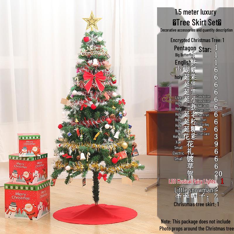 Christmas Tree Set with Window Decorations (60cm, 1.2m, 1.5m, 1.8m, 2.1m)