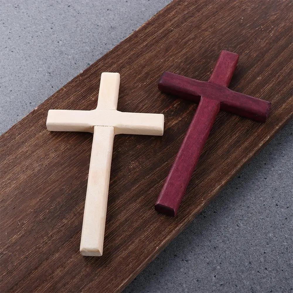 1PC Creative Christian Wooden Cross 12cm Hanging Wall Large Long Crucifix Two Color for Home Decoration