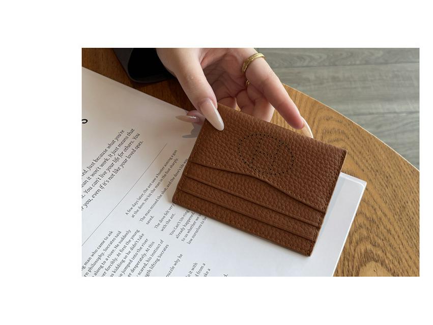 Women's Genuine Leather Ultra-Thin Card Holder, High-End Cowhide, Anti-Demagnetization, 2025, Ins Style