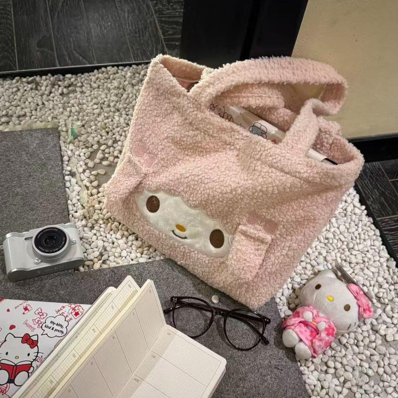 Cute Soft Versatile Large Capacity Plush Shoulder Bag Female New Cartoon My Sweet Piano Handbag Cartoon Bag Plush Messenger Bag