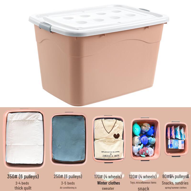 Rongwei Thickened Plastic Storage Bin with Wheels
