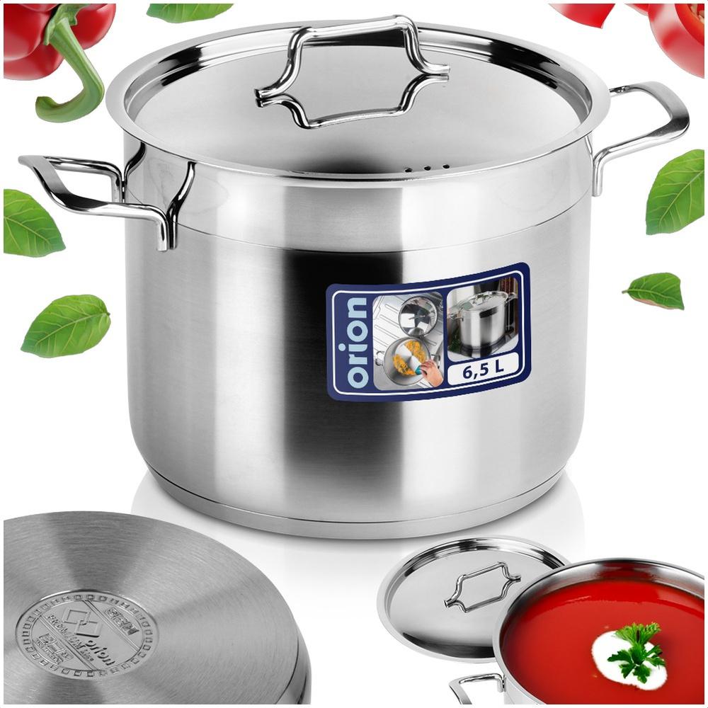 Steel pot with lid ANETT 22 cm, 6.5 l
