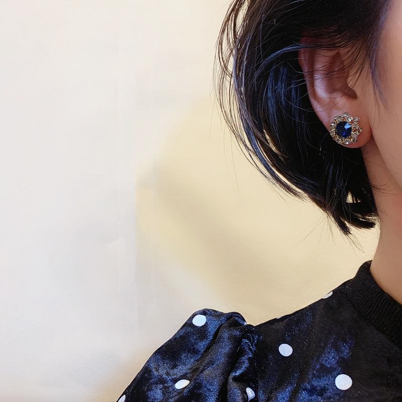 

Элегантные серьги-подвески с синими кристаллами - серебро 925 пробы, корейская мода