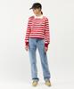 MAYOL Double Collar Wappen Striped Long Sleeve T-Shirt_Red