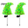 Waterproof Solar Garden Stakes Christmas Tree Stake Lights, Outdoor IP65 Crooked Lamp with Colorful Light for Automatic Dusk to Dawn Lights