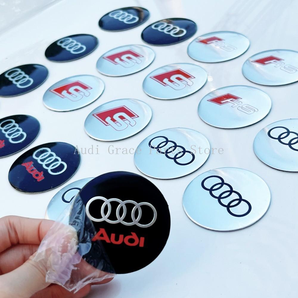 For Audi A34Pcs For Audi A1 A3 A4 A5 A6 A7 Q3 Q5 Q7 RS3 RS4 RS5 S3 S4 56mm Car Wheel Hub Cap Center Sticker Emblem Badge Decal Accessories