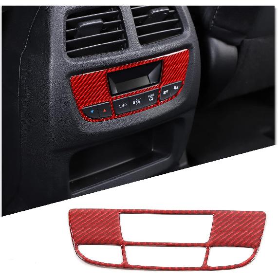 Rear Air Vent Outlet Switch Frame Trim for Honda Pilot 2016-2022/ Ridgeline 2017-2023/ Passport 2019-2023, Carbon Fiber Car Rear Exhaust Vent Panel