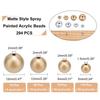 1box Matte style Spray Painted Acrylic Beads Round Mixed color 294pcs/box
