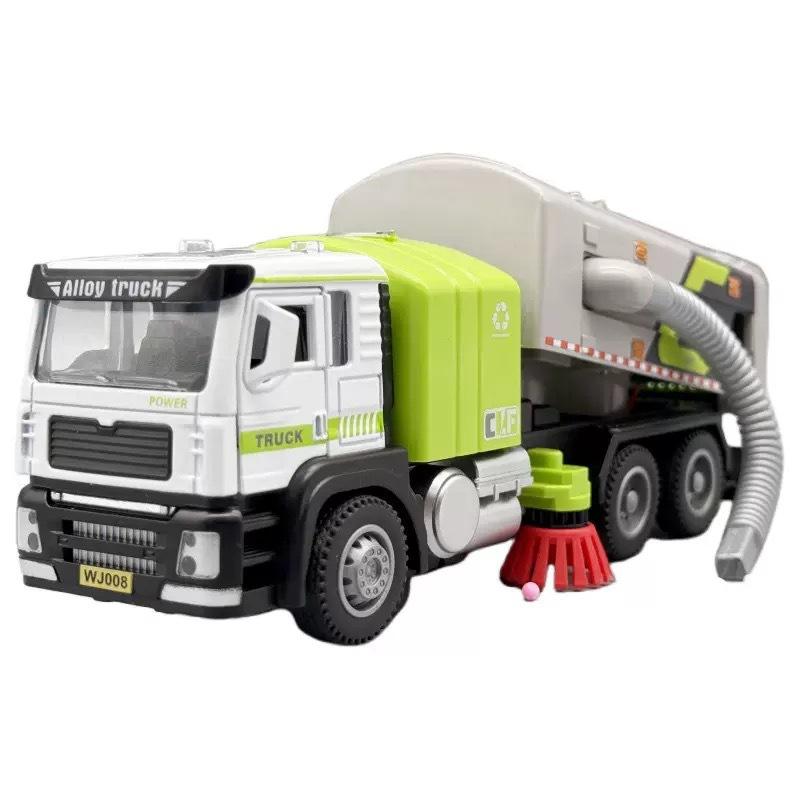 1: 50 Alloy Environmental Sanitation Sweeping Vehicle Model Simulation Vacuum Cleaning Electric Sound And Light Boy Toy Car