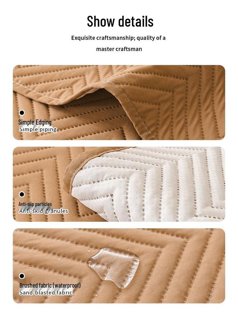 2026 New Autumn/Winter Non-Slip Waterproof Sofa Cover - Simple Style, Thick Brushed Fabric
