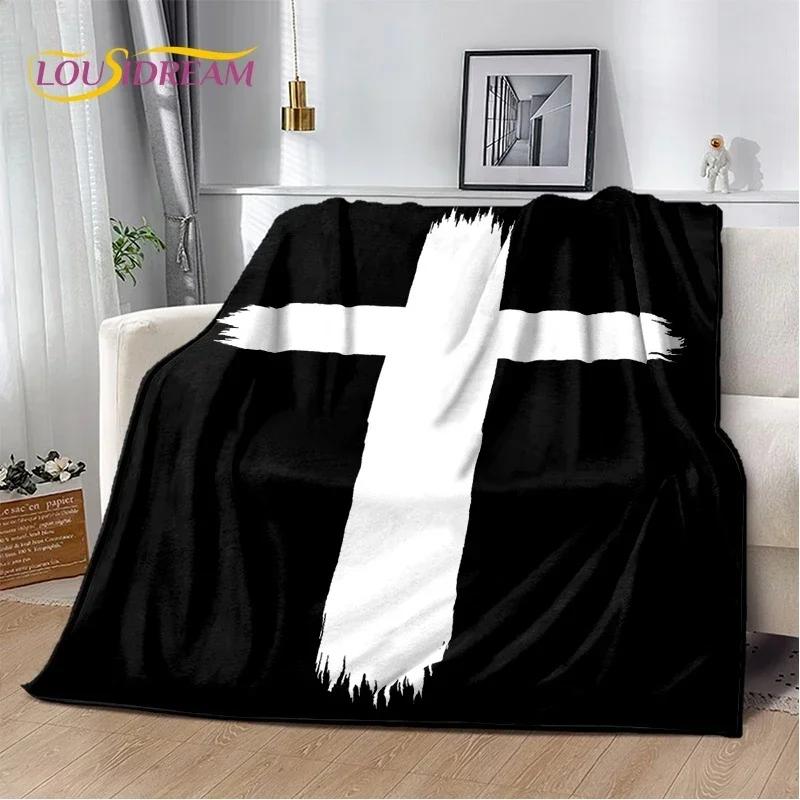 3D Pray Holy Bible Cross Jesus Soft Flannel Blanket for Bed Bedroom Sofa Picnic,Throw Blanket for Cover Outdoor Leisure Nap Gift