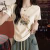 Women's Crew Neck Short Sleeve Slim Fit T-Shirt Cropped Top Solid Color Summer Casual Plus Size Tee