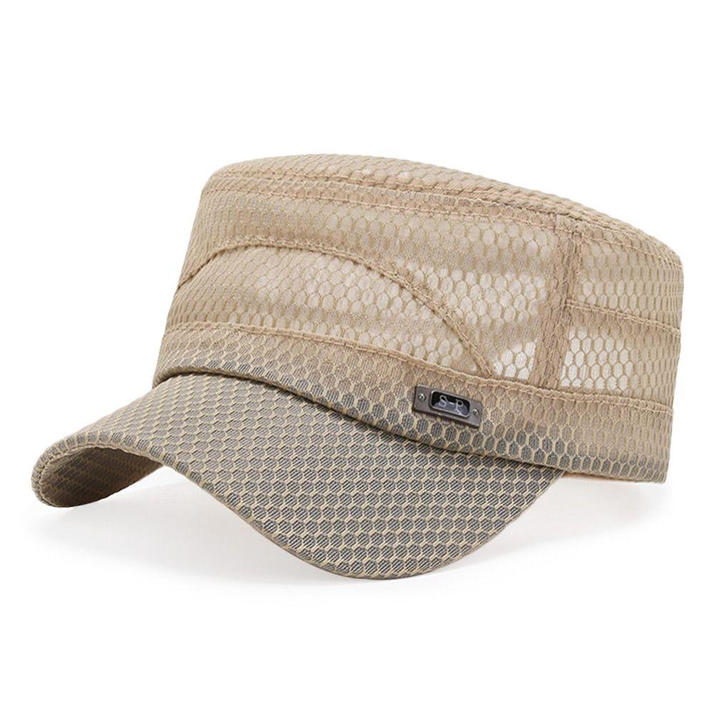 Spring Summer Anti-UV Baseball Cap Adjustable Casual Flat Top Cap Outdoor Breathable Sun Hat Men хаки