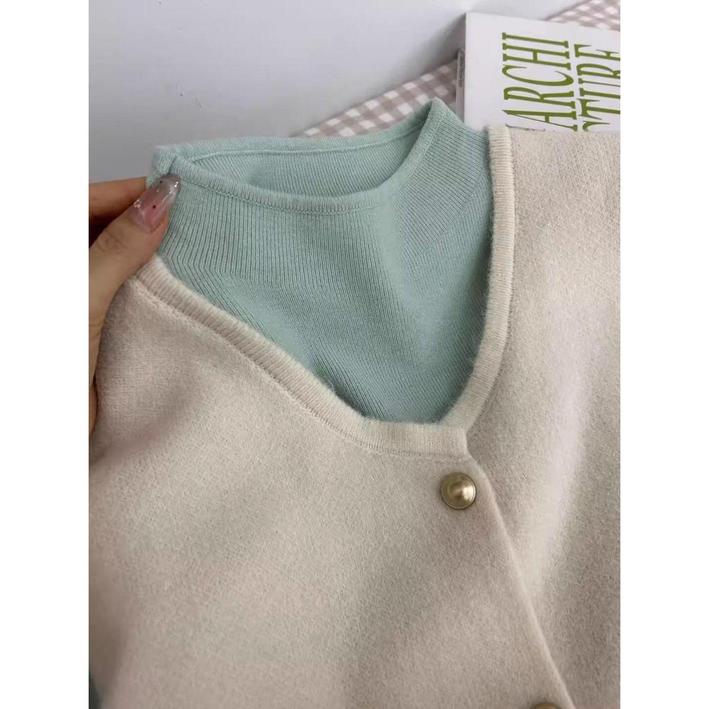 Plus Size Soft & Cozy Knit Sweater for Autumn/Winter - Half-High Neck, Korean Style