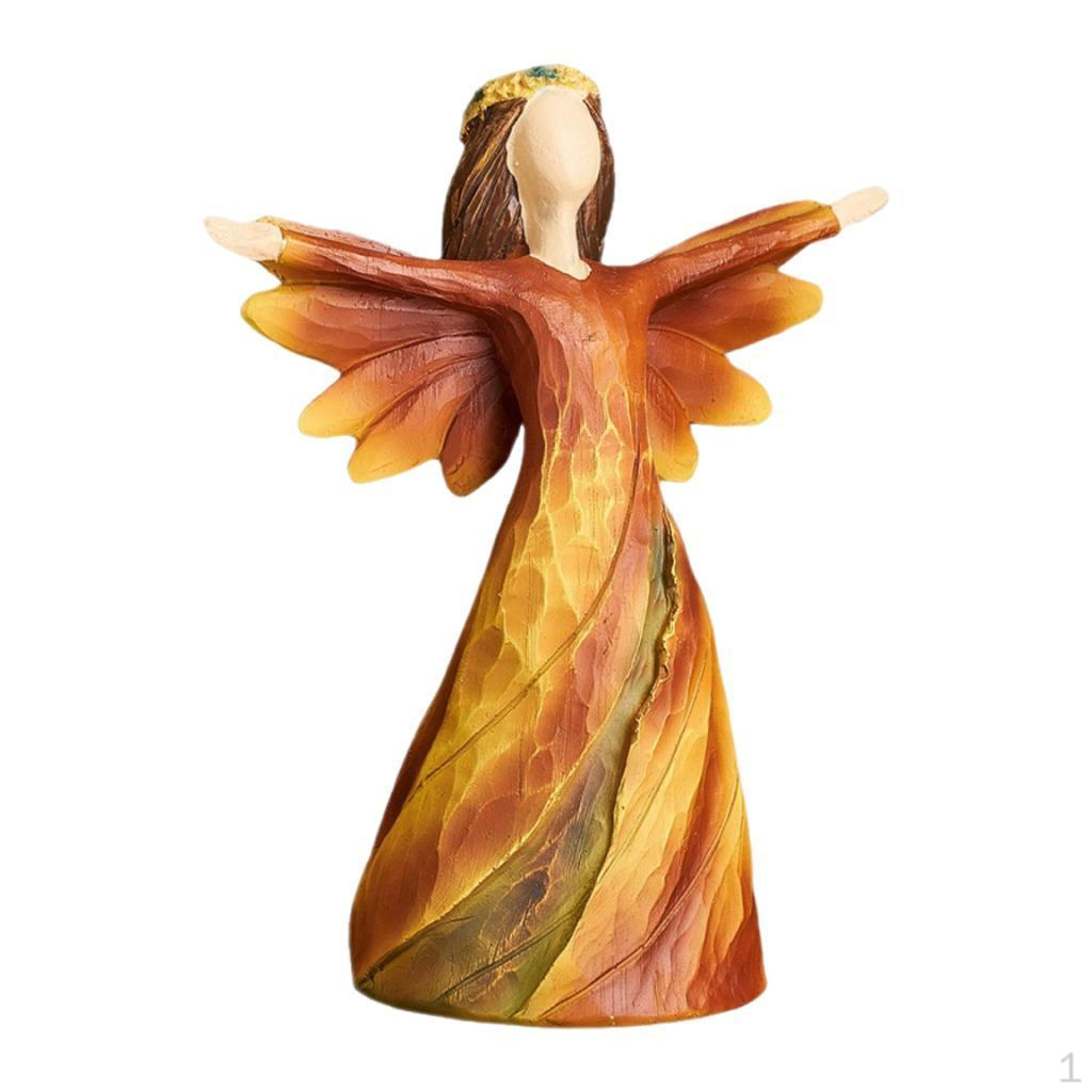 Angel Statue Figurine Art Crafts Collection Desktop Ornament Resin Sculpture for Office