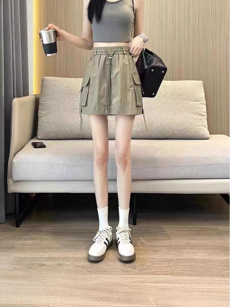 Korean-Style Women's Ultra-Thin Loose Mid-Length Wide-Leg Summer Skirt Shorts