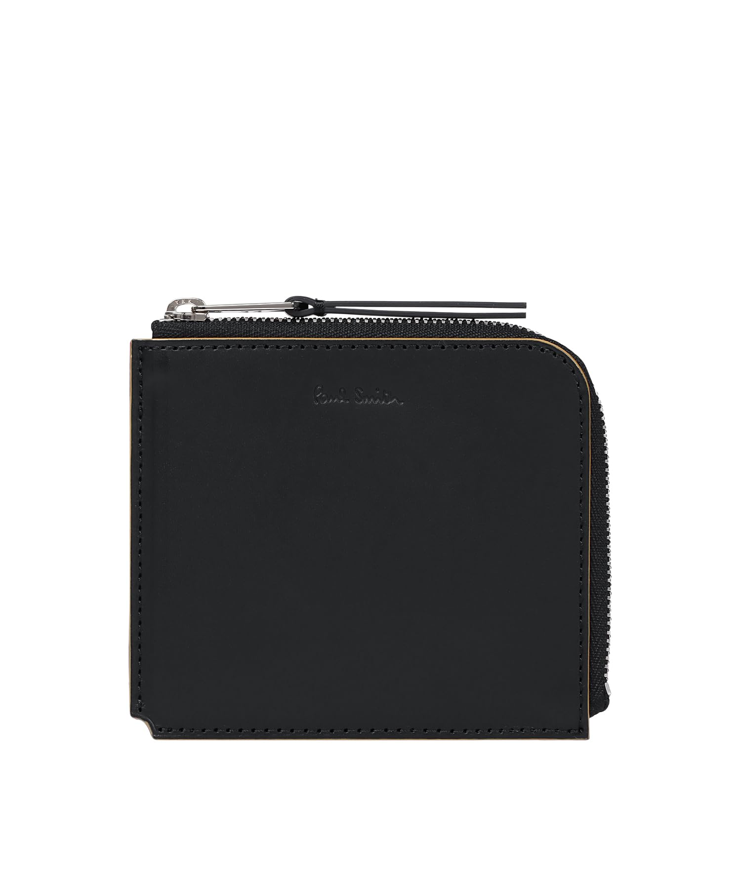 

Striped Colored Edge Card Coin Case Black & чорний