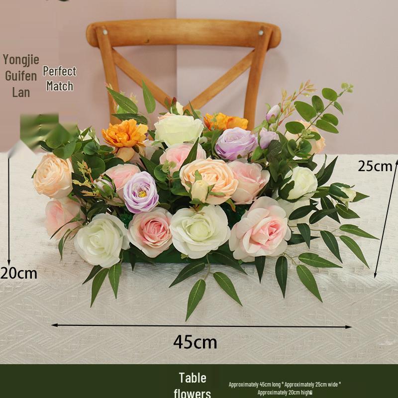 Pastorales Seidenblumenarrangement für Wohnzimmer oder Esstisch-Dekoration
