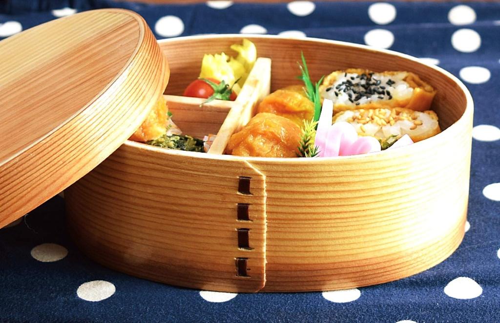 Kanoryu Bento Wood Knotted Large Box, Grain, 700ml, Design Cat, Magewappa,