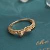 PANJBJ   CopperBowknot Ring for Women Love Heart Minimalism Sweet Romantic Adjustable Jewelry Gift Dropshipping