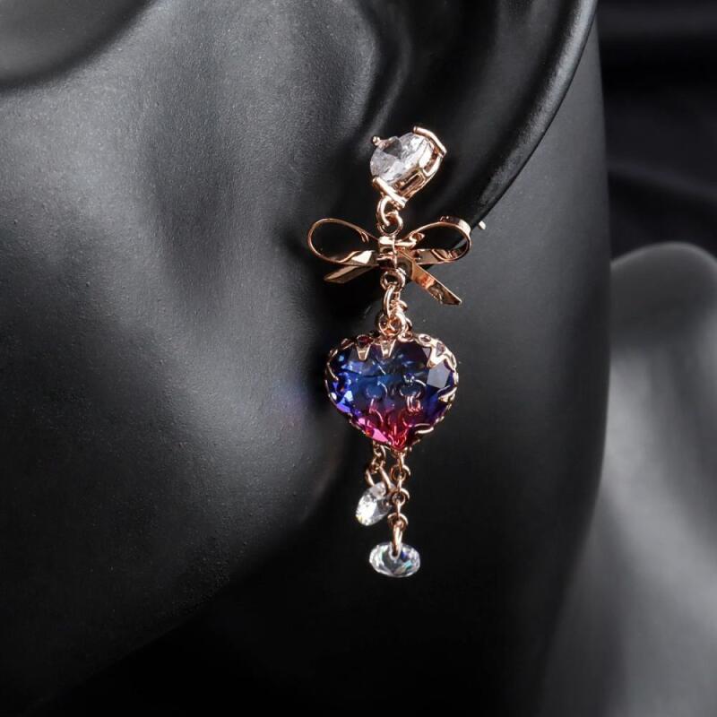 

Women s Gorgeous Big Heart Cubic Ribbon Earrings A31857_1
