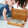 28Pcs Dominoes with Bamboo Box Special Playful Interesting Fun Portable Anti-deformed Kids Adults Dominoes Set Family Games Home Use