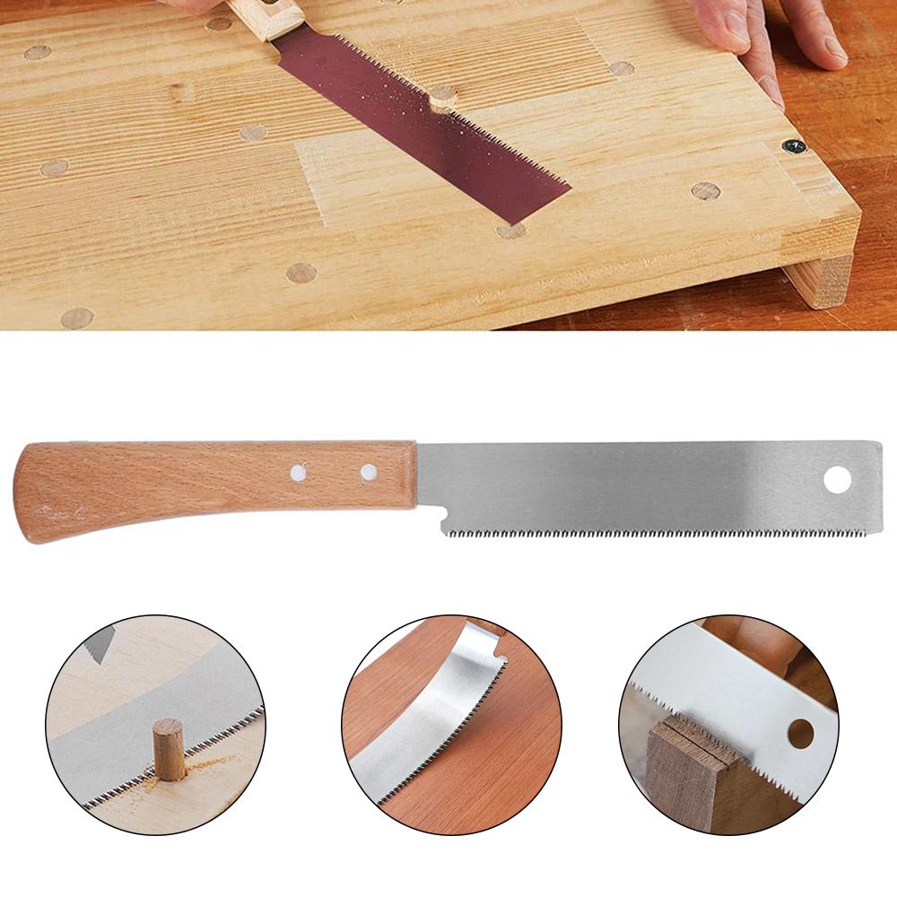 Japanese Hand Saw 12in Flush Cut Saw Stainless Steel Pull Saw Handle Teeth Handheld Trim Saw Woodworking Flush Cutting Trim Tool