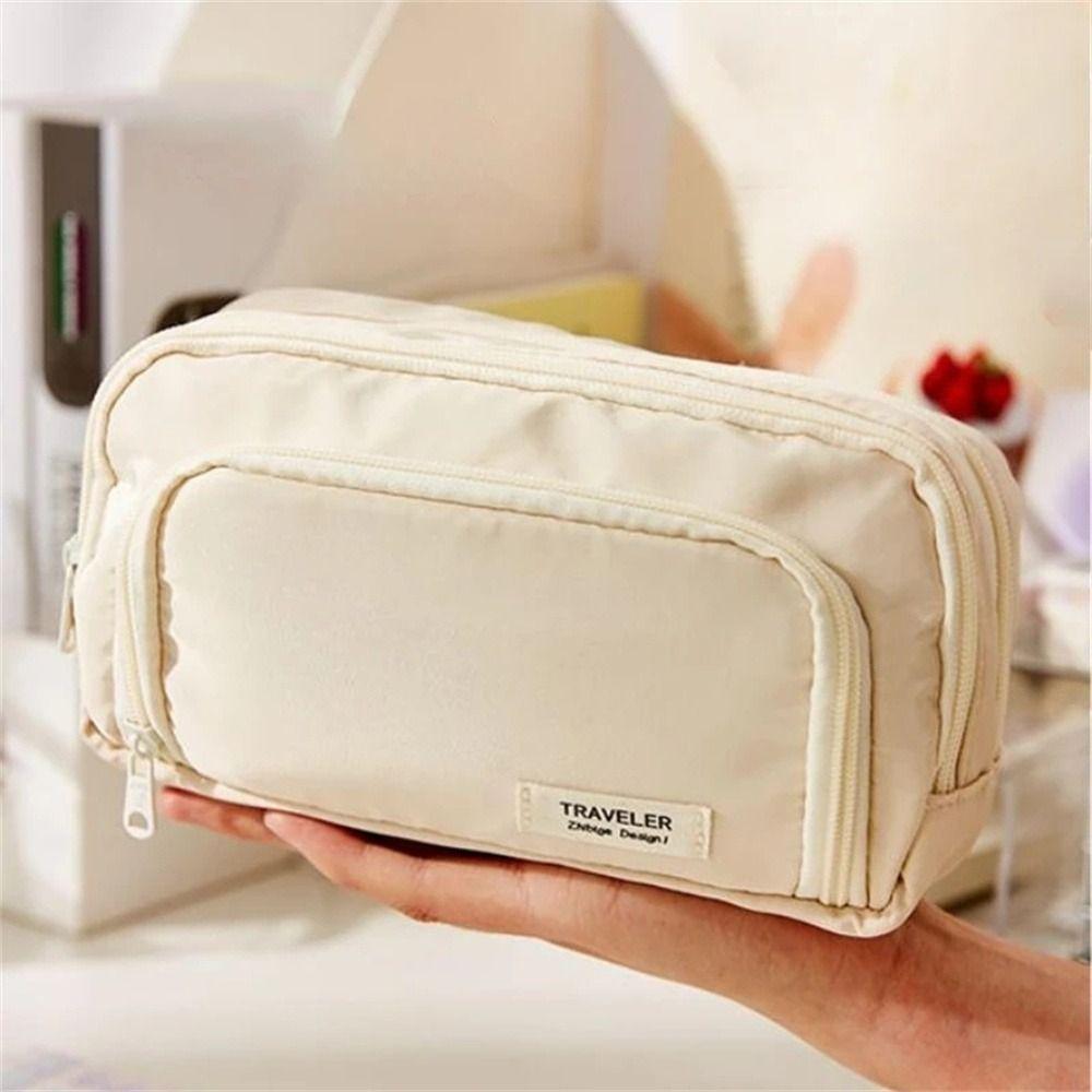 Simple Pencil Bag Large Capacity Stationery Holder Bag School Cases School Students Supplies