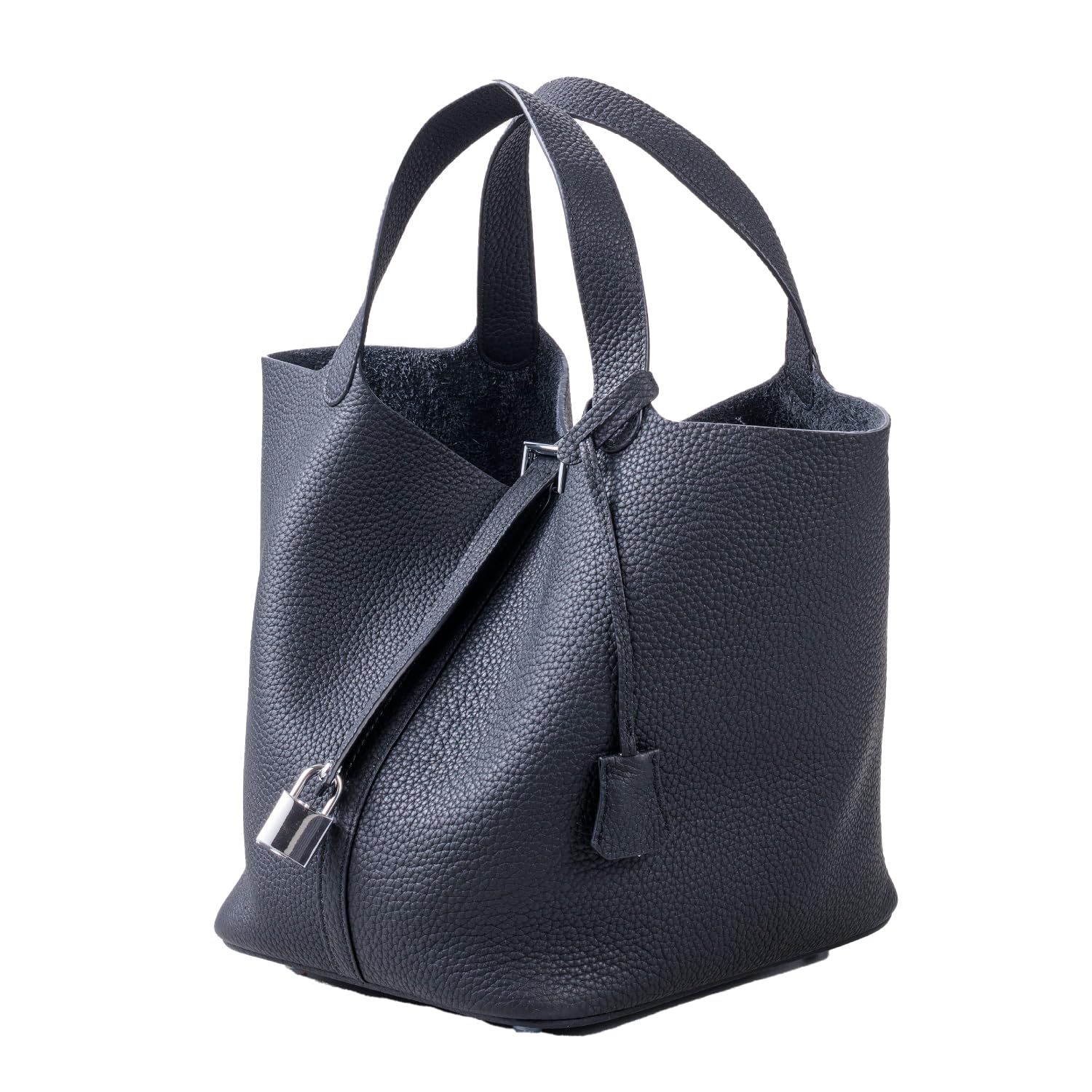 

BAG since Imai Bag RENNES Genuine Leather Cube Handbag M Size Padlock Crochet Adult Women Black [IMAI 1977] RENNES-M чорний