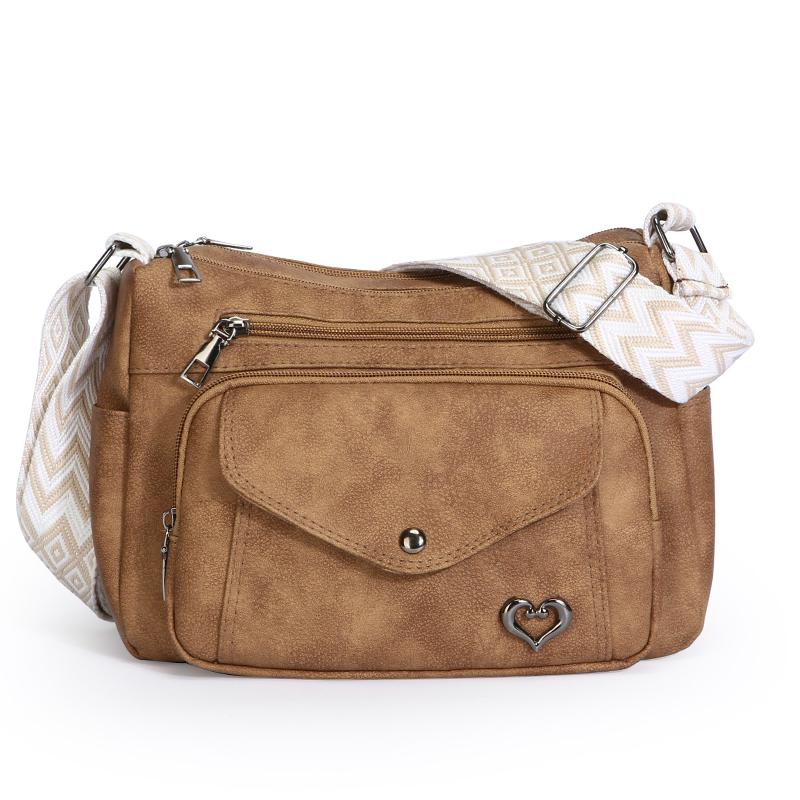 Vintage Soft Leather Bag Women's Large Capacity Multi-compartment Mother Bag Crossbody Bag