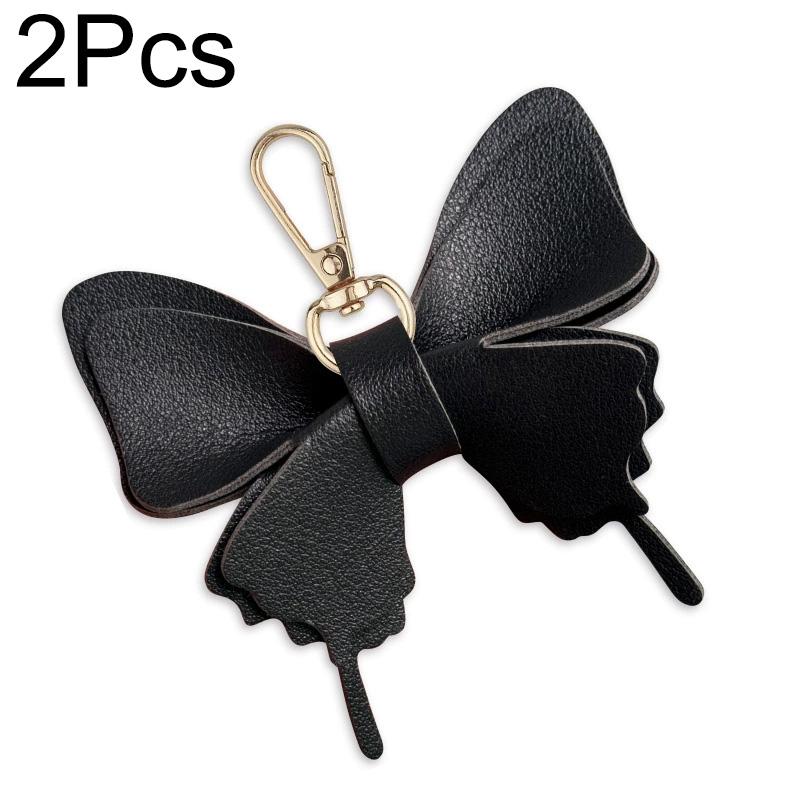 1pc Leather Creative Keychains Colorful Backpack Decoration Exquisite Key Ring Bag Charm Butterfly Pendant