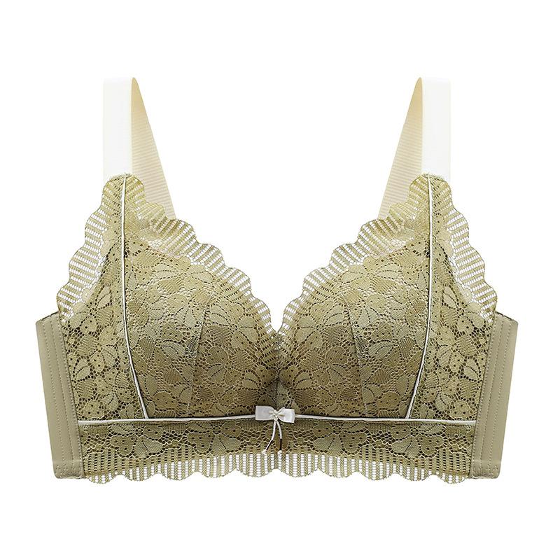 Full-cup Large-sized Bra for Women Anti-sagging Breast Retraction No Underbra Adjustable Thin Lingerie Push Up Bra