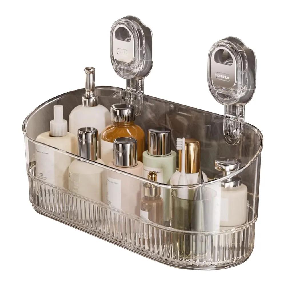 No Drill Bathroom Suction Storage Box with Strong Load Bearing for Easy Installation In Kitchen and Bath Spaces