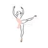 Pink Ballerina Line Abstract Poster Ballet Dancer Canvas Printing Wall Art Picture Modern Minimalist Girls Bedroom Home Decor