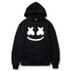 Mens Marshmello Smiley Face Hooded Sweatshirt Loose Fit Cotton Blend Winter Pullover