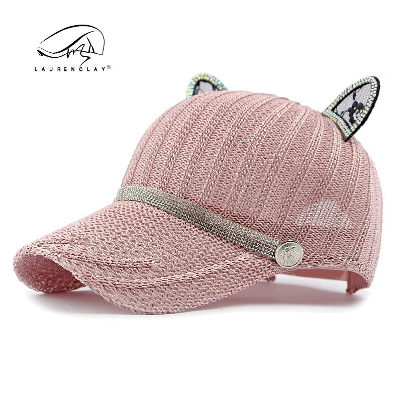 

Модная личность милые кошачьи ушки бейсболка уличная летняя прогулка уличная защита от солнца козырек кепка женский тренд Adjustable розовый