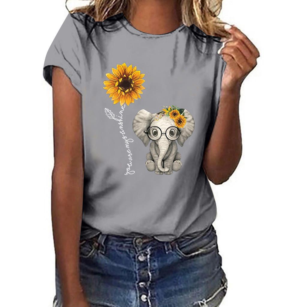 Women Girls Plus Size Lips Print Short Sleeved T-shirt Blouse Tops