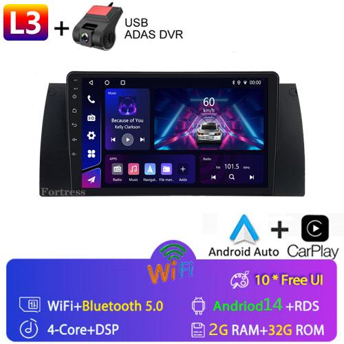 Carplay 2din Android 13 Car Radio Multimedia Video Player Navigation GPS For BMW M5 E39 E53 X5 1999-2006 4G+WIFI DVD Head Unit