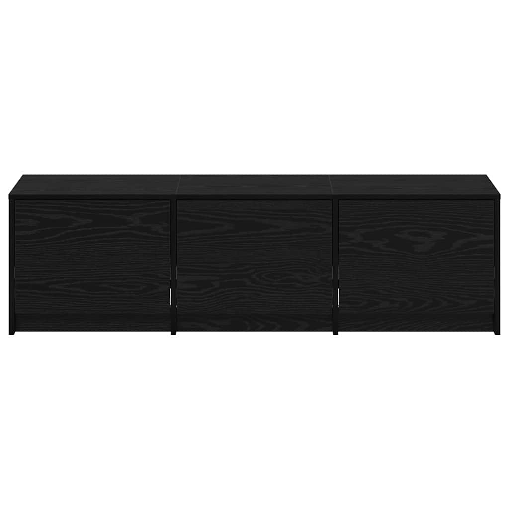 TV Stand with LED Lighting Black Oak 140 x 34 x 40 cm