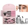 1 Set Eyebrow Trimming Set 8 Pcs Eyebrow Shaping Grooming Kit Beauty Tools Set with Faux Leather Bag Razor Eyebrow Scissors Brush Comb